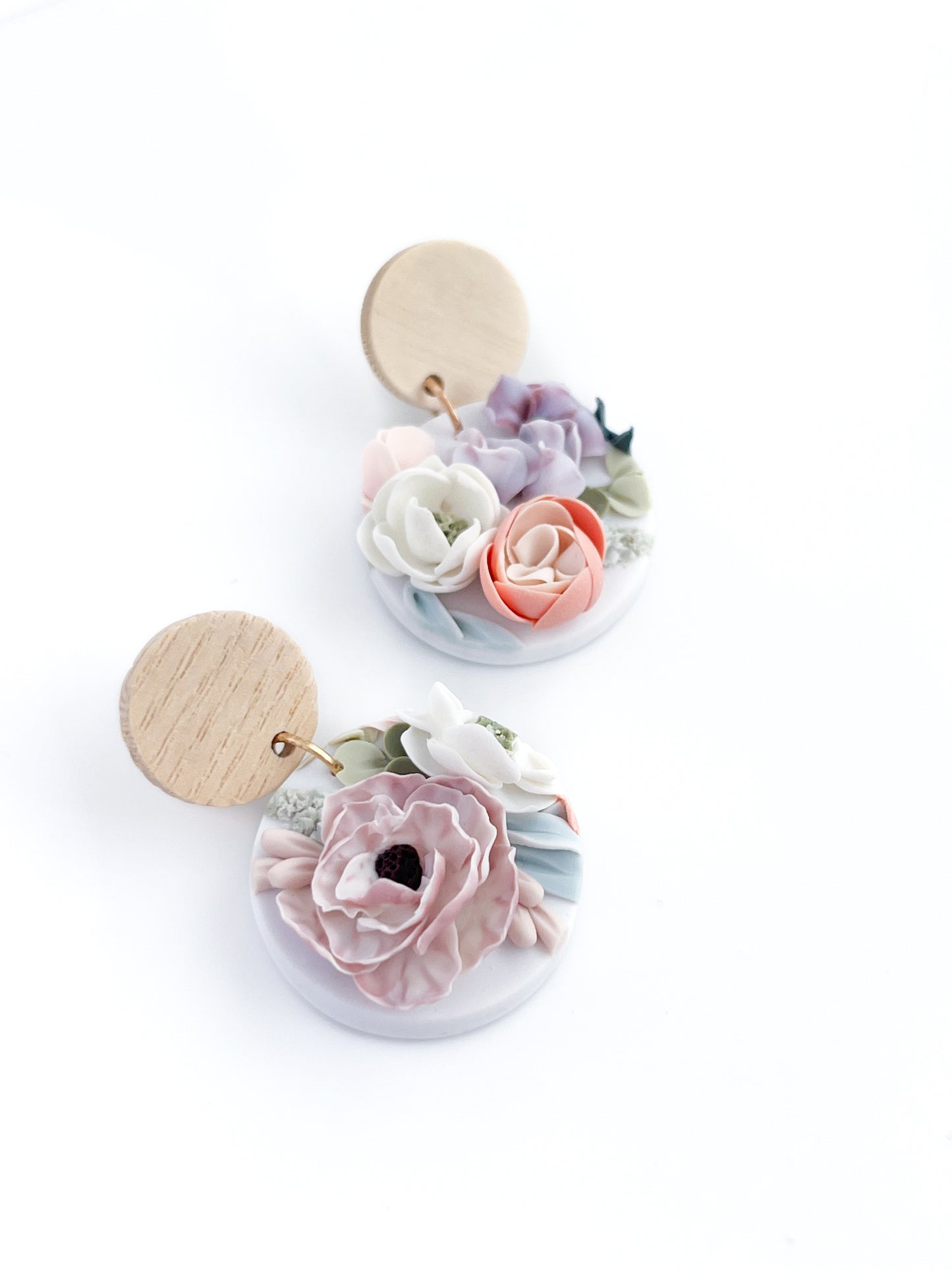 Wood Floral Danglies