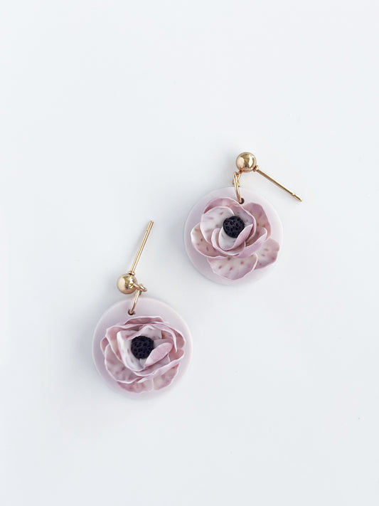 Purple floral Danglies